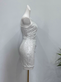 Shiny Homecoming Dress Asymmetrical Neck Short Prom Dress Birthday Party Dress Cocktail Dress HZ0319