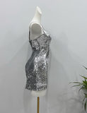 Shiny Homecoming Dress Spaghetti Straps Sequins Short Prom Dress Birthday Party Dress Cocktail Dress HZ0319