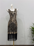 Stunning Prom Dress Crew Neck Tassel Sequins Birthday Party Dress Cocktail Dress HZ0319