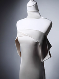 Minimalist Wedding Dress A Line Off Shoulder Pleated Wedding Dress HZ0319