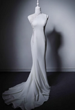 Minimalist Wedding Dress High Collar Mermaid Wedding Dress HZ0319