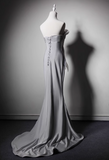 Minimalist Prom Dress Strapless Pleated Mermaid Evening Dress Gala Dress HZ0319