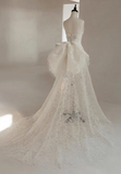 Charming Wedding Dress A Line Spaghetti Straps Lace Slit Wedding Dress HZ0319