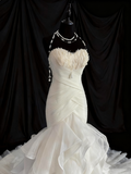 Popular Wedding Dress Sweetheart Pleated Ruffle Mermaid Wedding Dress HZ0319