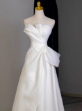 New Arrival Wedding Dress A Line Strapless Pleated Wedding Dress HZ0319