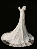 Retro Wedding Dress V-neck Lace Wedding Dress HZ0319