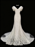 Retro Wedding Dress V-neck Lace Wedding Dress HZ0319