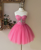 Newest Homecoming Dress Sweetheart Pleated Tulle Short Prom Dress Sweet16 Outfits HZ0319