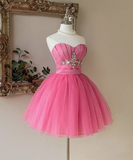 Newest Homecoming Dress Sweetheart Pleated Tulle Short Prom Dress Sweet16 Outfits HZ0319