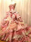 Luxury Prom Dress Sweetheart Tiered Ball Gown Sweet 16 Dress Evening Dress HZ0319