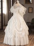 Retro Wedding Dress V-neck Pleated Wedding Dress HZ0319