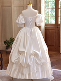 Vintage Wedding Dress Off Shoulder Pleated Wedding Dress HZ0319