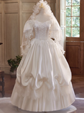 Vintage Wedding Dress Off Shoulder Pleated Wedding Dress HZ0319