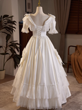 New Arrival Wedding Dress V-neck Pleated Lace Wedding Dress HZ0319
