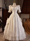 New Arrival Wedding Dress V-neck Pleated Lace Wedding Dress HZ0319