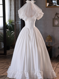 Popular Wedding Dress V-neck Pleated Lace Wedding Dress HZ0319