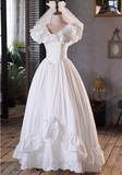 Popular Wedding Dress V-neck Pleated Lace Wedding Dress HZ0319