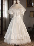 Elegant Wedding Dress Off Shoulder Pleated Lace Wedding Dress HZ0319
