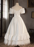 Elegant Wedding Dress Off Shoulder Pleated Lace Wedding Dress HZ0319