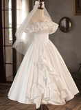 Newest Wedding Dress Spaghetti Straps Pleated Ruffle Wedding Dress HZ0319