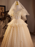 New Arrival Wedding Dress V-neck Pleated Tulle Wedding Dress HZ0319