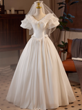 Stunning Wedding Dress V-neck Tulle Pleated Wedding Dress HZ0319