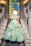 New Arrival Prom Dress Strapless Tulle Flower Ball Gown Sweet 16 Dress HZ0319