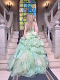 New Arrival Prom Dress Strapless Tulle Flower Ball Gown Sweet 16 Dress HZ0319