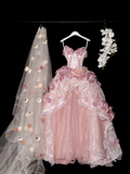 Popular Prom Dress Sweetheart Lace Flower Ball Gown Sweet 16 Dress Evening Dress HZ0319