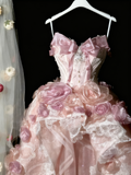 Popular Prom Dress Sweetheart Lace Flower Ball Gown Sweet 16 Dress Evening Dress HZ0319