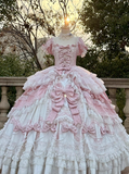 Newest Prom Dress Square Neck Lace Tiered Ball Gown Quinceanera Dress Evening Dress HZ0319