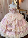 Sweet Prom Dress Sweetheart Pleated Tiered Ball Gown Quinceanera Dress Evening Dress HZ0319