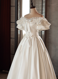 New Design Wedding Dress Off Shoulder Ruffle Pleated Wedding Dress HZ0319