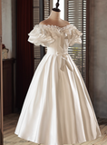 New Design Wedding Dress Off Shoulder Ruffle Pleated Wedding Dress HZ0319