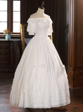 Pretty Wedding Dress Off Shoulder Pleated Tiered Wedding Dress HZ0319