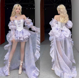 Sweet Homecoming Dress Off Shoulder Short Prom Dress Birthday Party Outfits Two Piece HZ0319