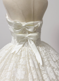 New Arrival Wedding Dress Strapless Lace Pleated Wedding Dress HZ0319