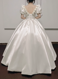 Retro Wedding Dress Off Shoulder Flower Wedding Dress HZ0319