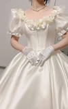 Retro Wedding Dress Off Shoulder Flower Wedding Dress HZ0319