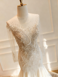 Gorgeous Wedding Dress Crew Neck Mermaid Wedding Dress HZ0319
