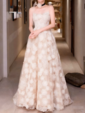 New Design Prom Dress Spaghetti Straps Flower Evening Dress Gala Dress Birthday Party Dress HZ0319