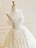 New Arrival Wedding Dress Off Shoulder Tulle Pleated Wedding Dress HZ0319