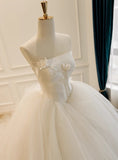 New Design Wedding Dress Strapless Pleated Tulle Wedding Dress HZ0319