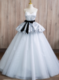Stunning Prom Dress Sweetheart Pleated Tulle Ball Gown Sweet 16 Dress Evening Dress HZ0319