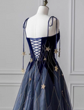 Charming Prom Dress Spaghetti Straps Pleated Birthday Party Outfit Evening Dress HZ0319