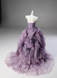 New Arrival Prom Dress Strapless Pleated Tulle Ball Gown Sweet 16 Dress Evening Dress HZ0319