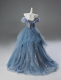 Popular Prom Dress Off Shoulder Pleated Tulle Ball Gown Sweet 16 Dress Evening Dress HZ0319