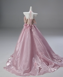 Pretty Prom Dress Pink Off Shoulder Pleated Ball Gown Quinceanera Dress Evening Dress HZ0319