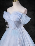 Elegant Prom Dress Off Shoulder Pleated Tulle Ball Gown Evening Dress Sweet 16 Dress HZ0319
