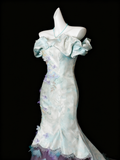 New Aarrival Prom Dress Off Shoulder Tulle Mermaid Evening Dress Birthday Outfits HZ0319